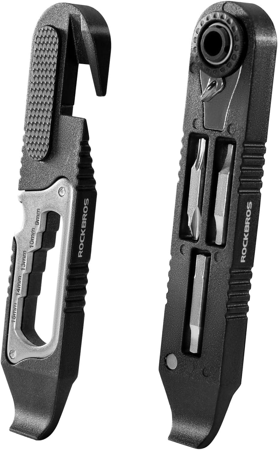 ROCKBROS Bike Tire Levers Kit – 14 IN 1 Portable Bike Multitool with Mini Ratchet Wrench, Bike Tire Levers, Cone Wrenches & File Blade for MTB, Road Bicycle