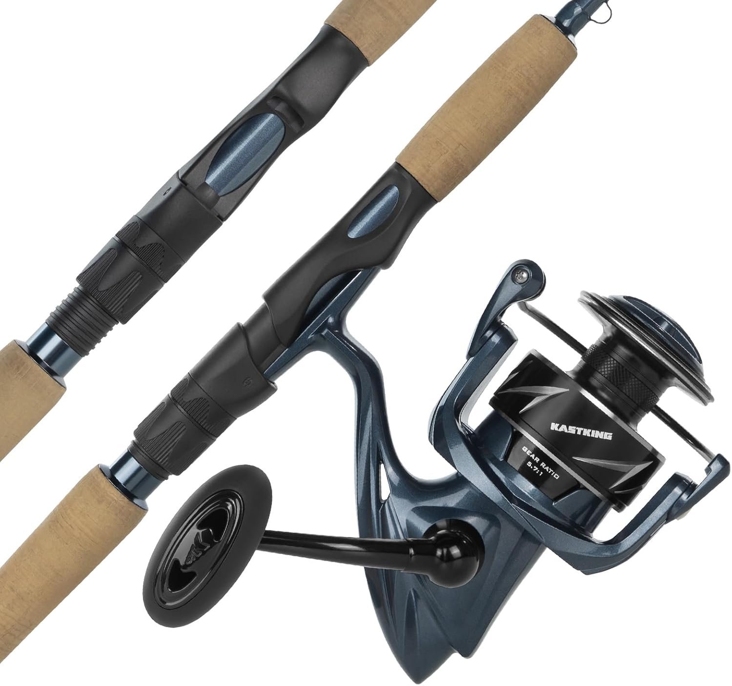 KastKing ReKon Saltwater Fishing Rod and Reel Combo, Fishing Poles & Reels Combo, Graphite Blank, Zirconia Rings, NyliTech Frame & Rotor, EVA Handle, Uplock Reel Seat