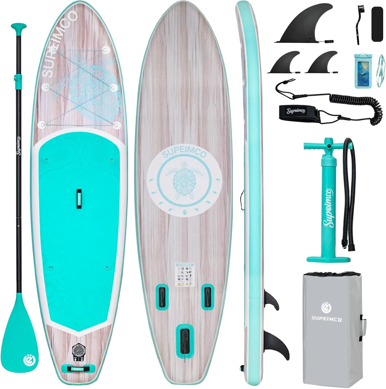 Inflatable Stand Up Paddle Board – Upgraded Glue-Free Hot Melt Technology, Long Service Life, 10’6″, Anti-Slip EVA Deck, Full SUP Accessories, Included for Adults Youth All Skill Levels