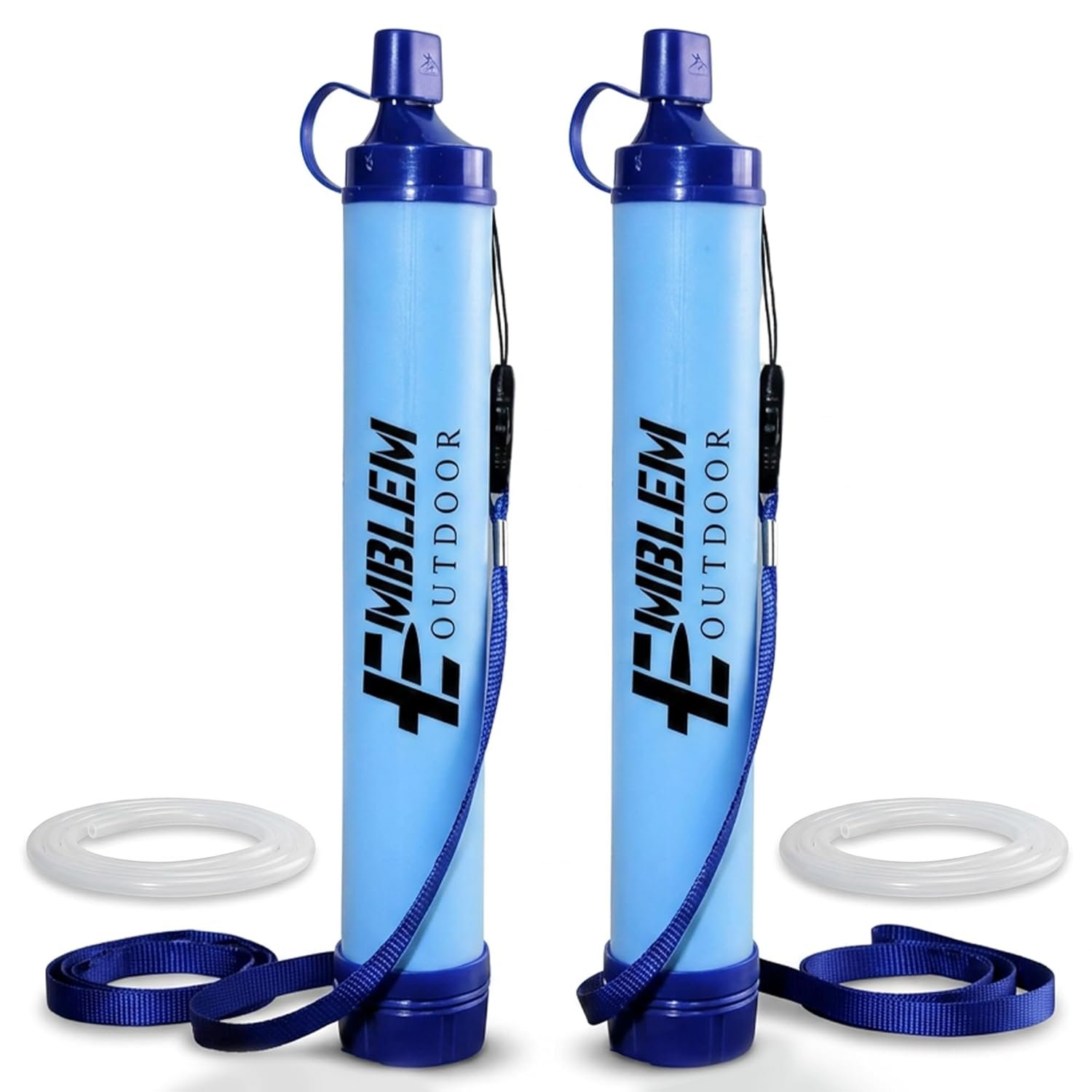 Portable Water Filter Straw, 2 Water Straws to Purify Water When Camping, Hiking, Emergency & Disaster – 0.1 Micron Personal Water Filter | BPA-Free Hollow Fiber Emergency Water Filtration