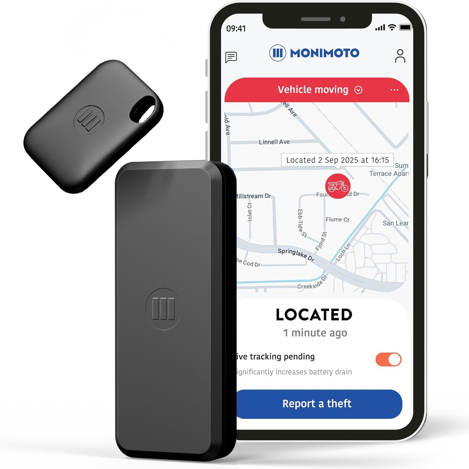 Monimoto 9 US Version Anti-Theft GPS Tracker for Vehicles – Wireless Alarm, Waterproof and Dustproof Build, Phone Call Alerts and DIY Installation – Smart Motorcycle GPS Tracker, Boats, ATVs