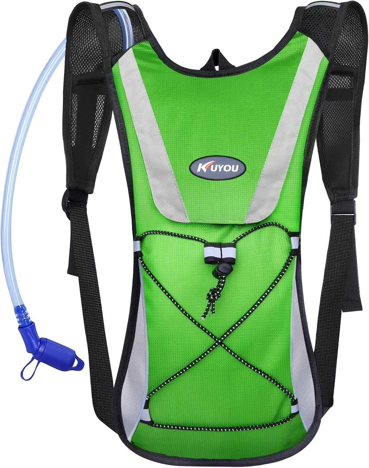 KUYOU Running Hydration Vest – Lightweight Insulated Hydration Backpack with 2L Water Bladder, Adjustable Chest Straps and Reflective Water Backpack for Running Marathon Race Hiking Cycling