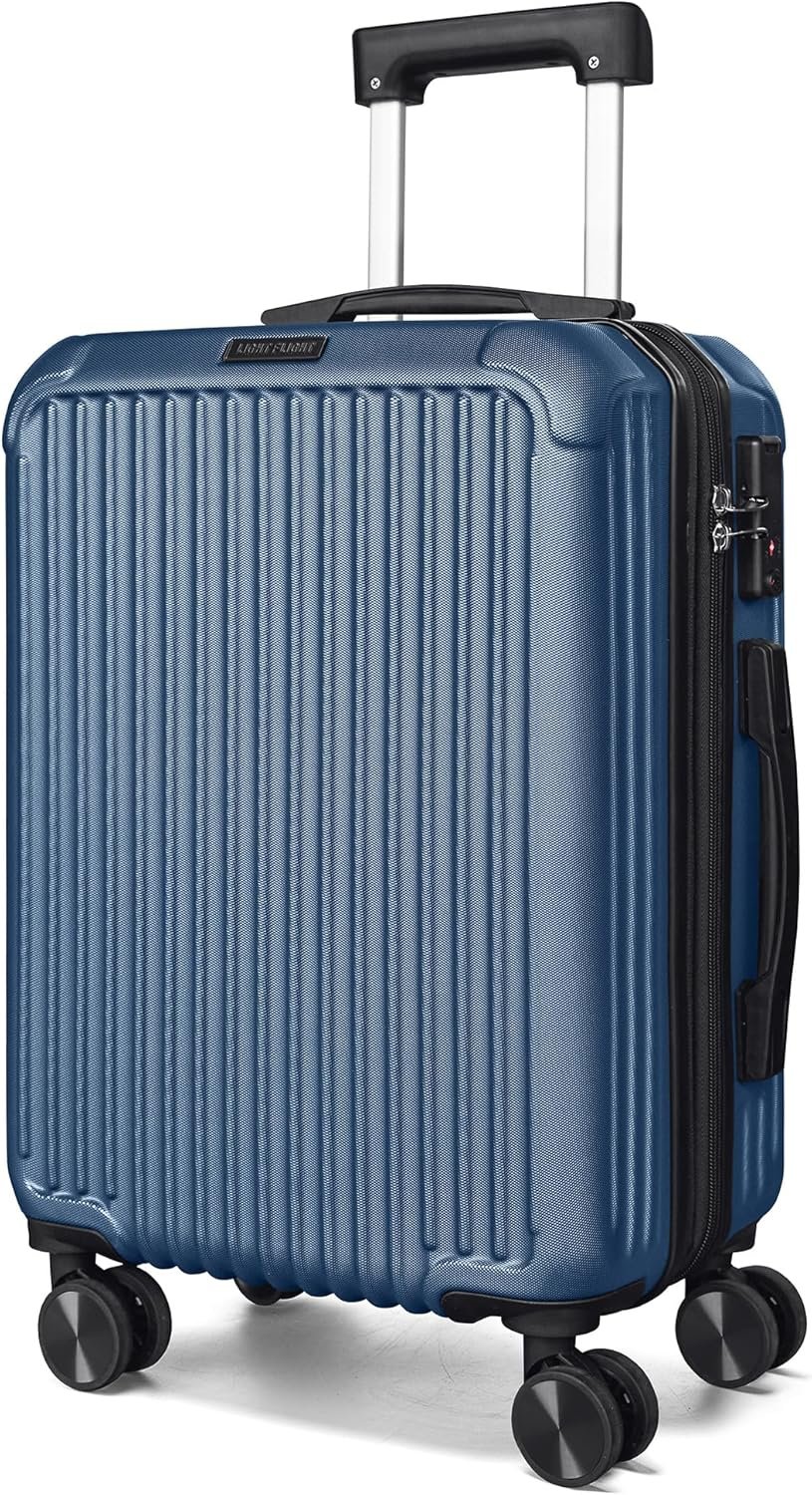 LIGHT FLIGHT Carry On Luggage 22x14x9 Airline Approved, Royal Blue | Airline Approved, Hard Shell with Wheels, Expandable Hardside, Lightweight, TSA Lock