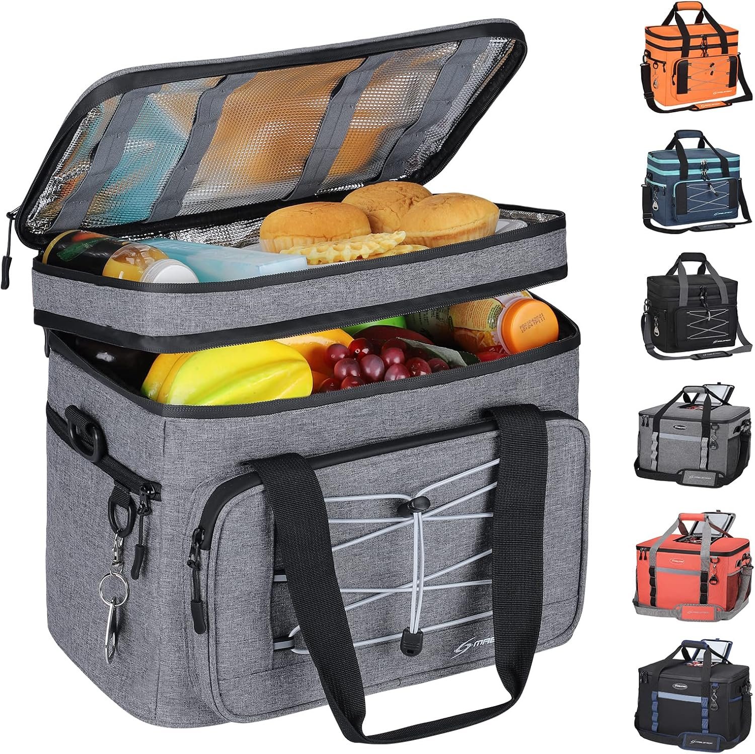 Maelstrom Portable Collapsible Soft Cooler Bag – 24/30/60 Cans Double-Deck Leakproof Ice Chest for Beach, Camping & Grocery