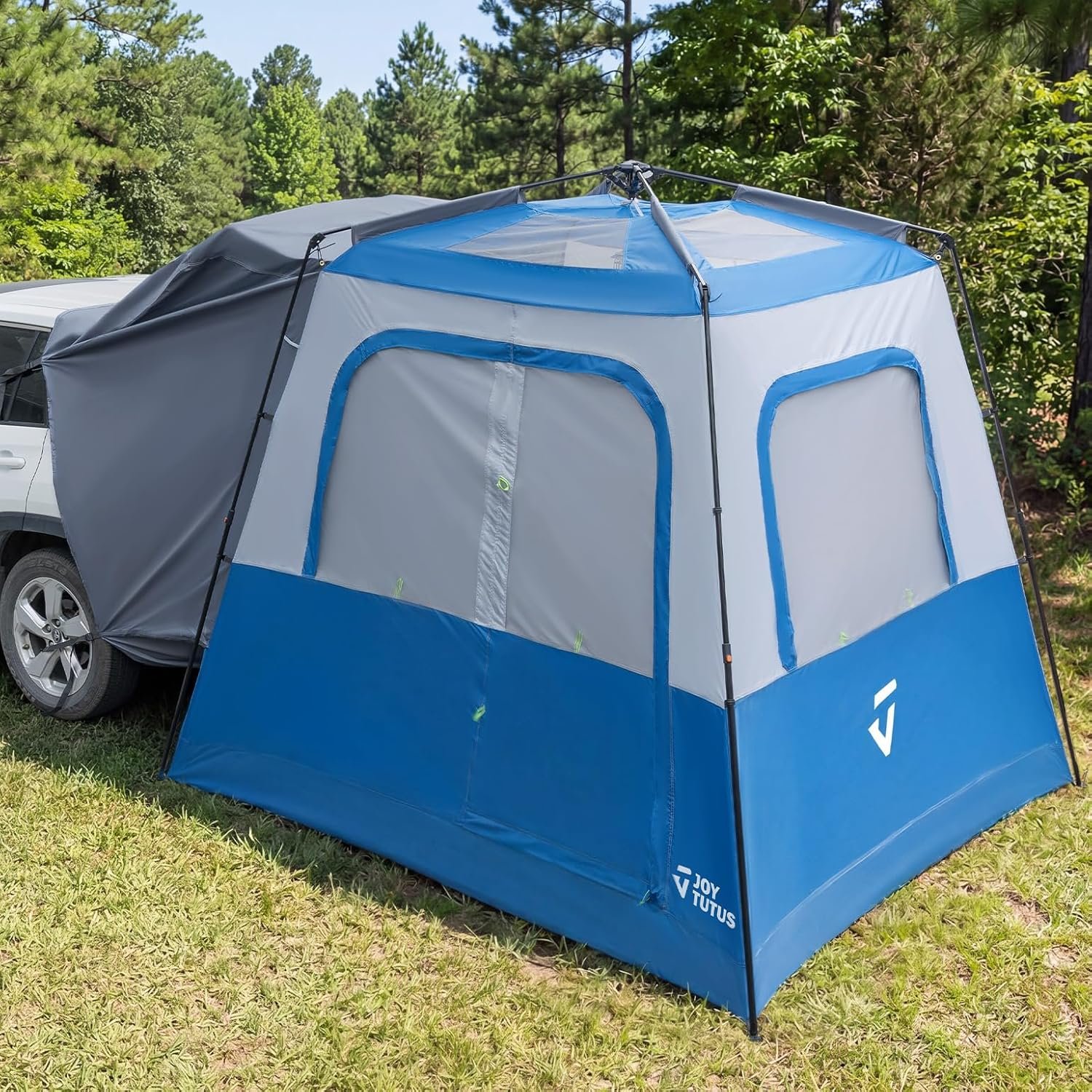 JOYTUTUS Automatic SUV Tent, Instant SUV Tents for Camping with Rainfly, Easy Set-up Car Tent for 5-8 Person Family Camping, 9′ W X 8′ L X 7.3′ H with Ventilated Double Door, Starry Sky Top