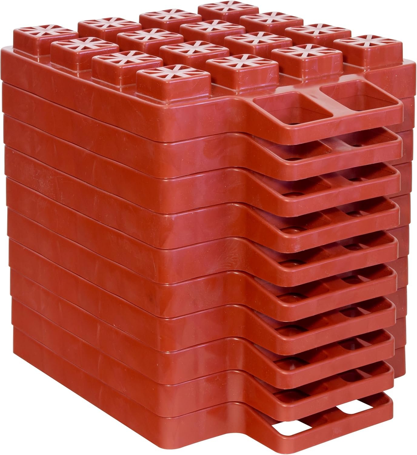 Valterra A10-0918 Stackers Multi-Use RV Leveling Pads (Pack of 10) , Red