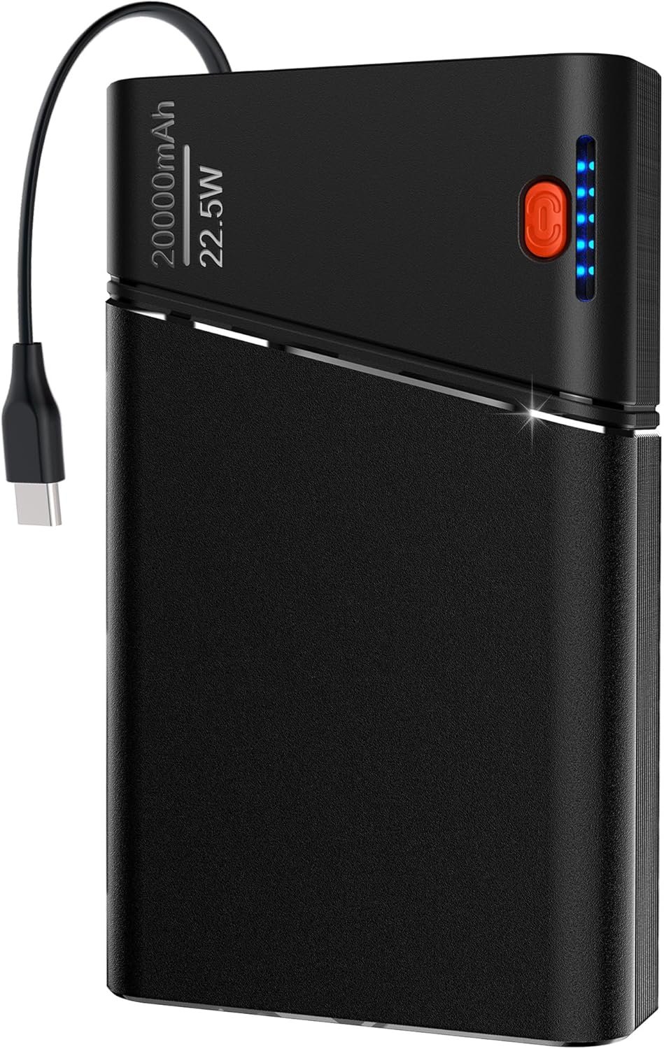 Aaoyun Portable Charger Power Bank, 20000mAh 22.5W PD Super Fast Charging Powerbank with Built-in USB C in&Out Cable, External Phone Battery Pack for iPhone 17/16/15 iPad Samsung S24 Android etc