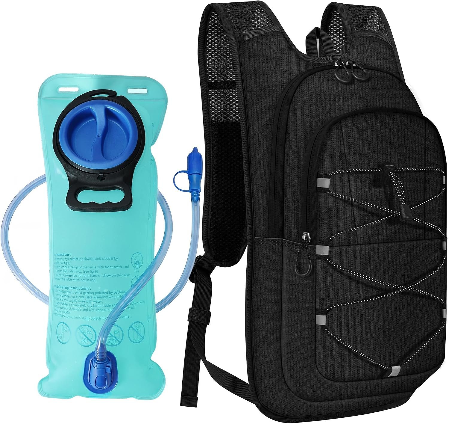 MIYCOO Hydration Backpack – Lightweight Hiking Water Backpack with 2L Water Bladder, Running Hydration Vest Backpack for Men Women, Hydration Pack for Hiking, Cycling, Climbing