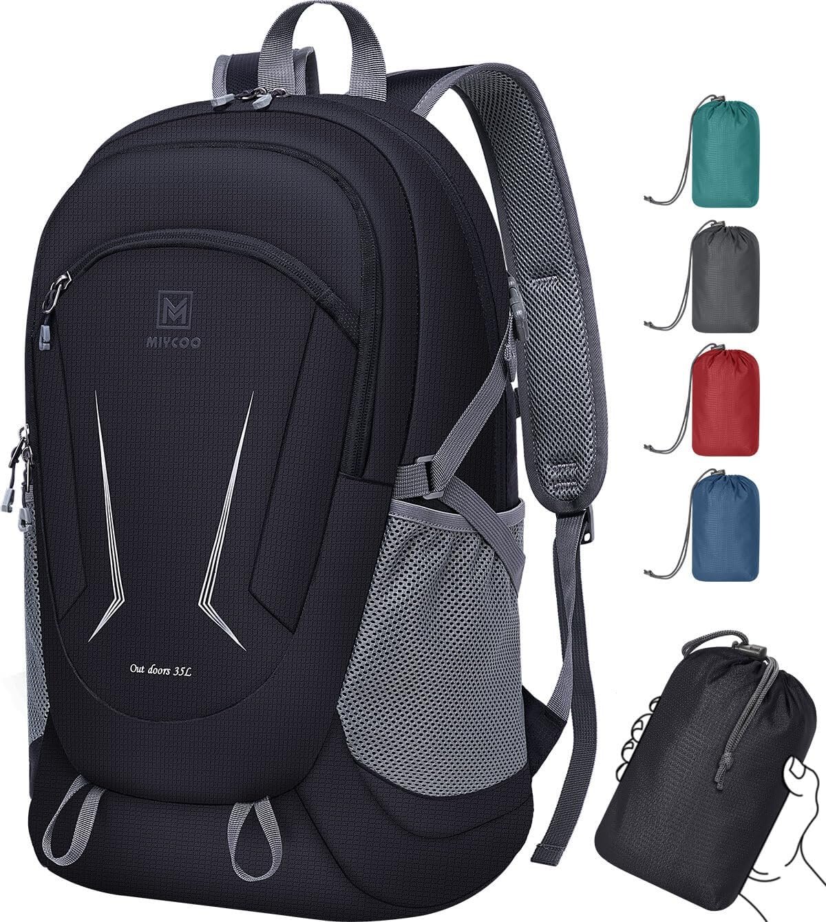 MIYCOO Backpack – Ultra Lightweight Packable Backpack for Travel Camping, Hiking Back Pack Waterproof Foldable Daypack for Men Women Black