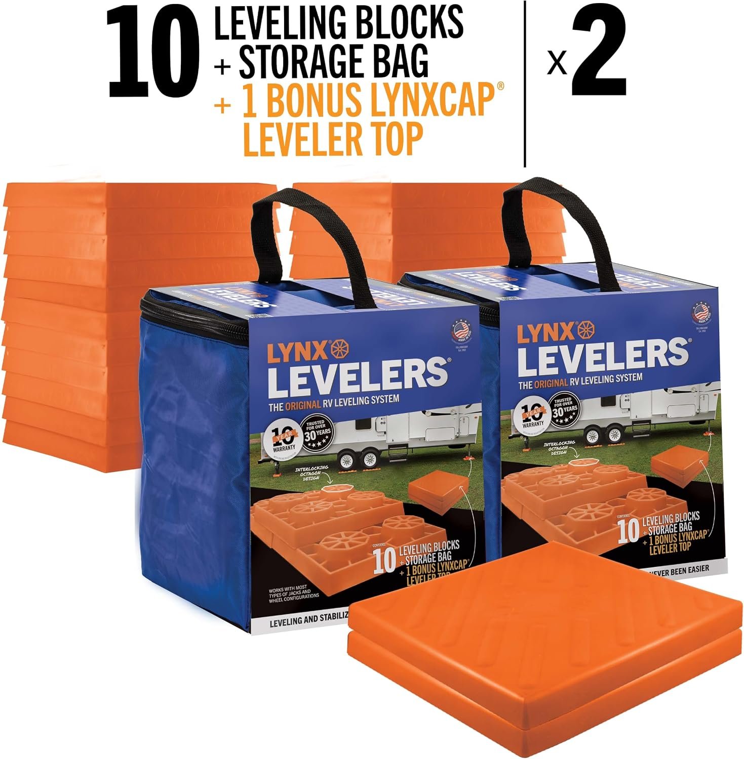 Lynx Levelers 22 Pack Including 2 Lynx Cap Leveler Tops – 00014