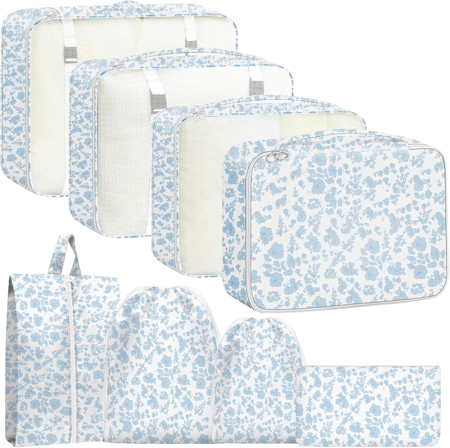 Packing Cubes for Travel – 8 Set Luggage Organizer Bags for Family, Mesh Breathable Packing Cubes for Suitcases Durable Travel Essentials Bags Set