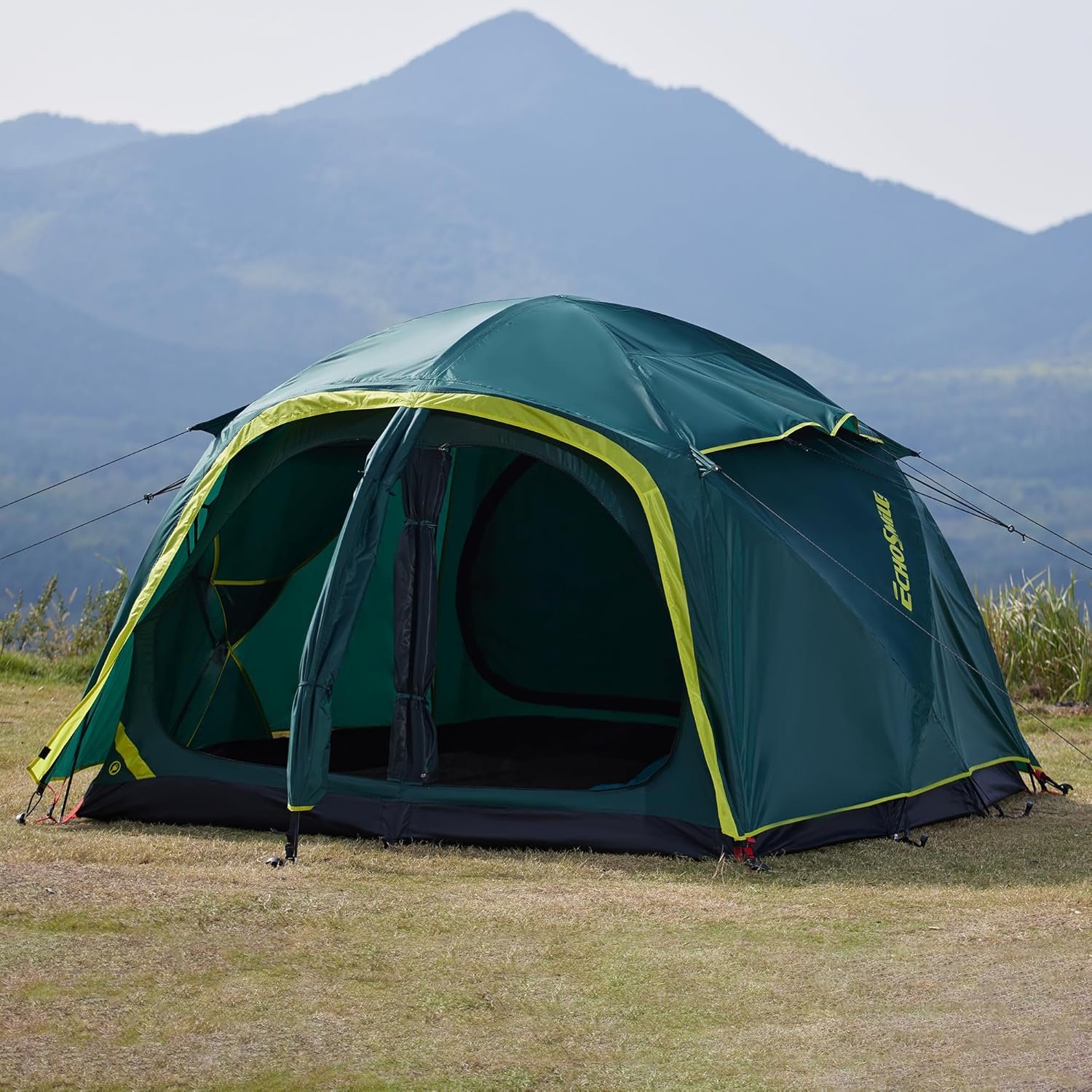EchoSmile Tents for Camping, Waterproof Windproof Tent with Multi-Pole, 3/4 Person Spacious Dome Tent with Expandable Space for Shoes, Packs & Wet Items, Easy Setup Tent for Camping & Hiking