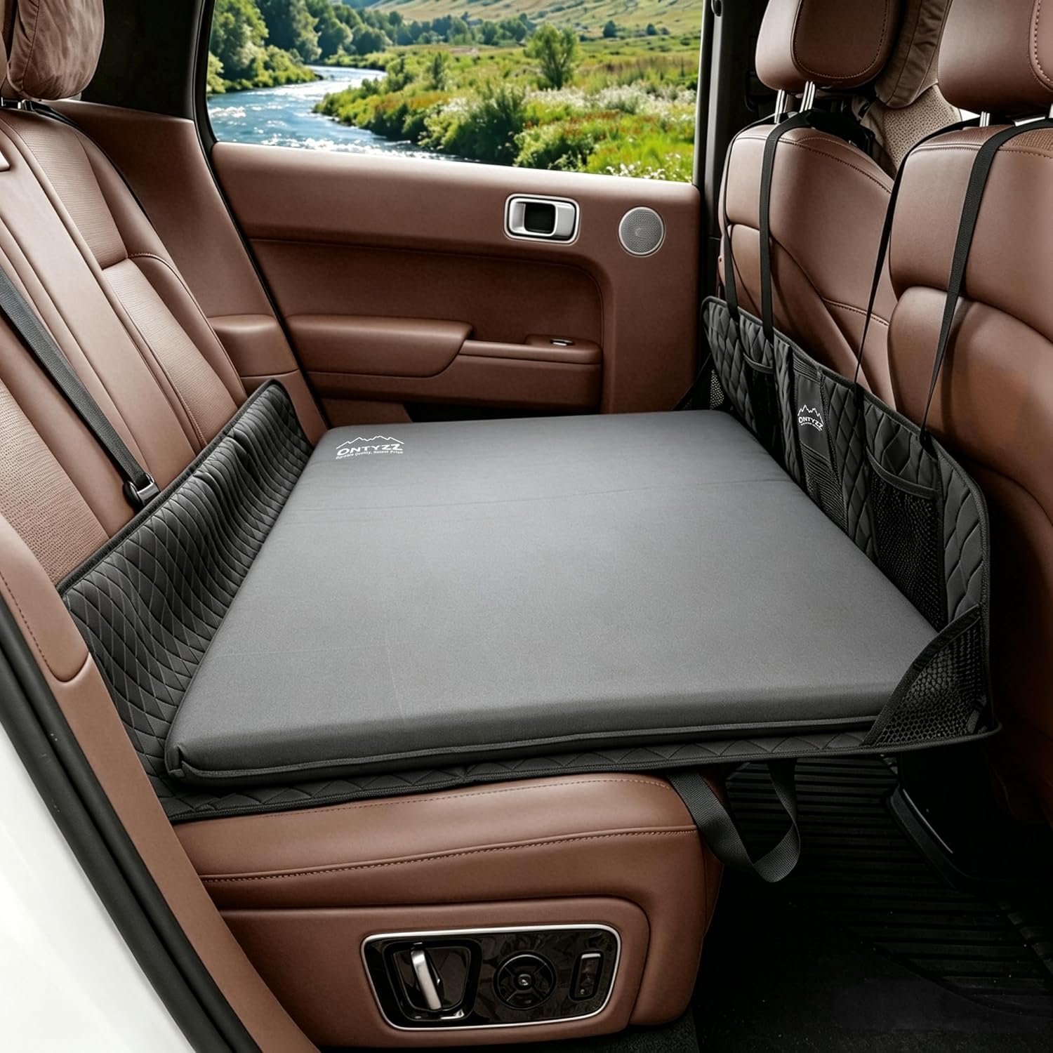ONTYZZ Car Air Mattress Back Seat, Self Inflating Sleeping Pad for Car Rear Seat, 8 R-Value Portable Car Sleeping Mattress for SUV, Truck, Home
