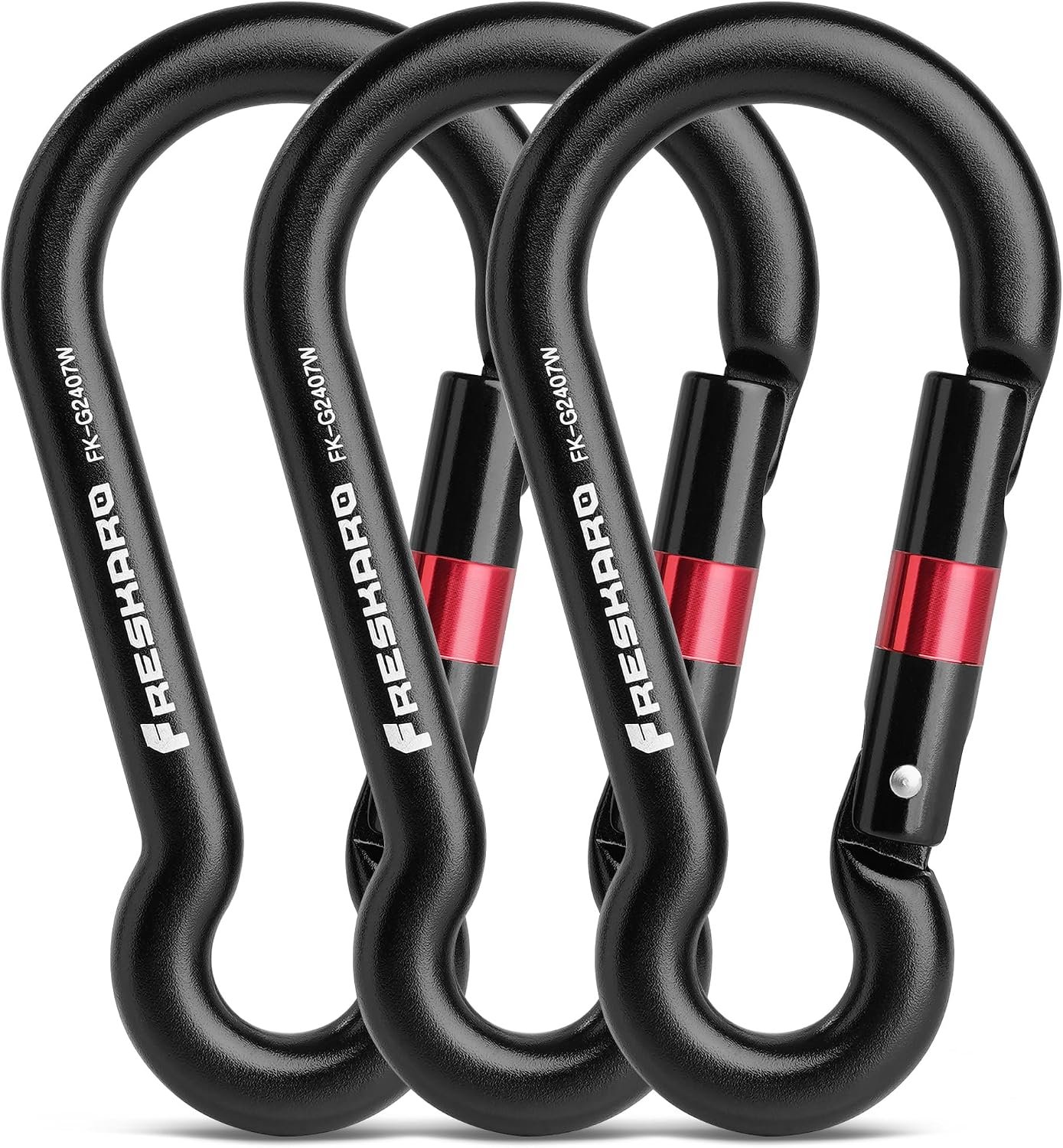 FresKaro 3inch 7kN-1575lbs Spring Snap Carabiners, Heavy Duty AL7075 Material-Lightweight & High Strength, Unique Designed Hook for Camping, Hiking, Fishing & Fitness Accessories, Multiple Colors