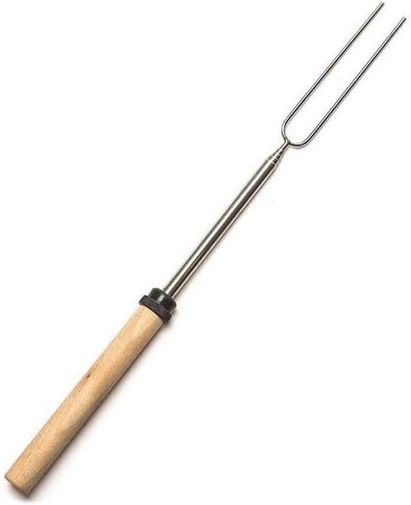 Marshmallow Roasting Sticks, 32 Inch Telescoping Stainless Steel Forks, Camping Accessories（Black）