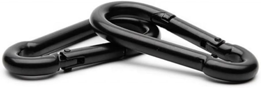 Black & Silver Zinc-Galvanized Heavy Duty Bushcraft Carabiner Spring Snap Clip Link Hooks 200-500lb Load 2, 6 & 12 Packs