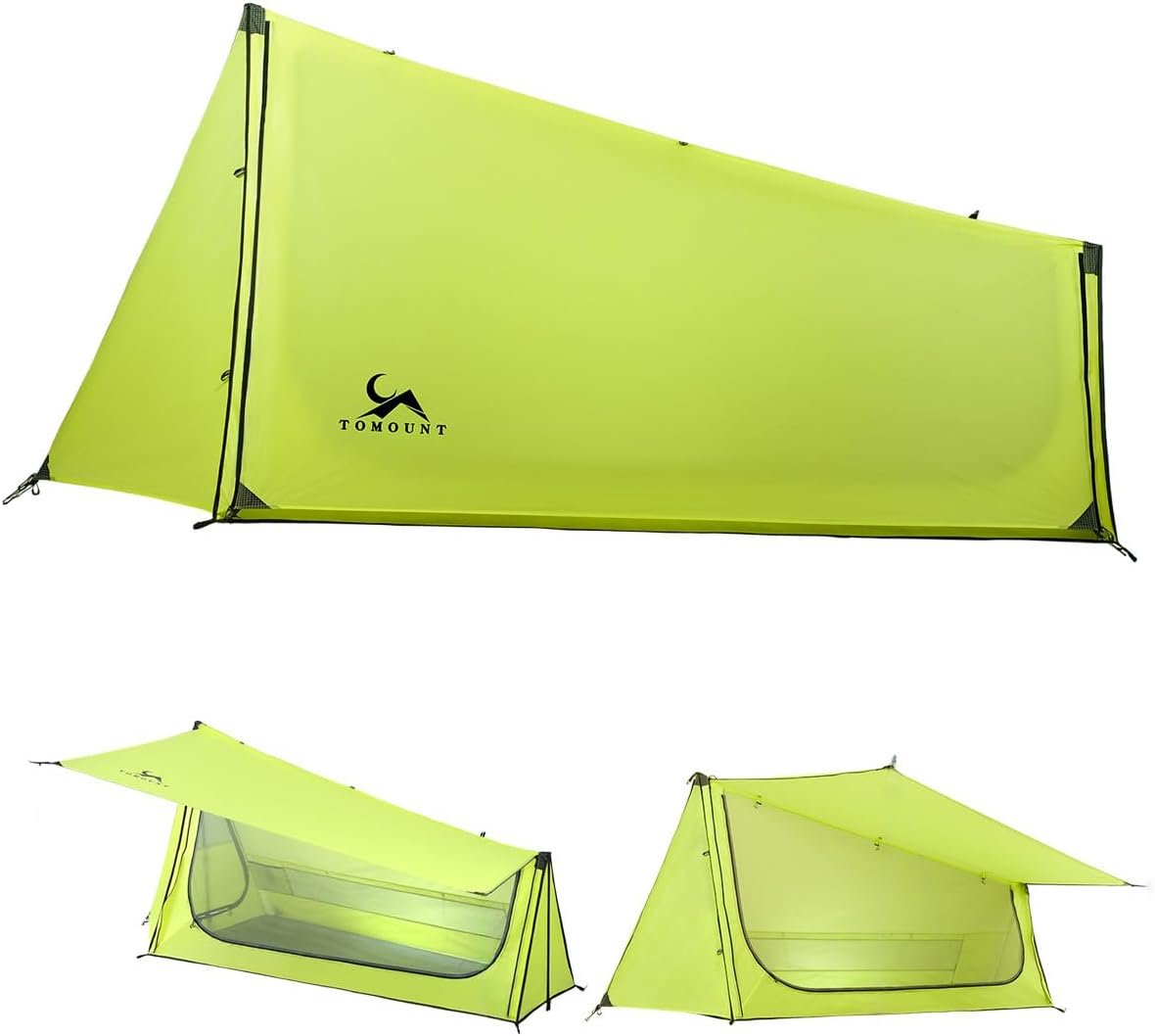TOMOUNT Ultralight Trekking Pole Tent for 1-2 Person, 15D Nylon, Lightweight Backpacking Tent, PU3000mm Waterproof Windproof Tents for Climbing,Camping,Hiking,Trekking