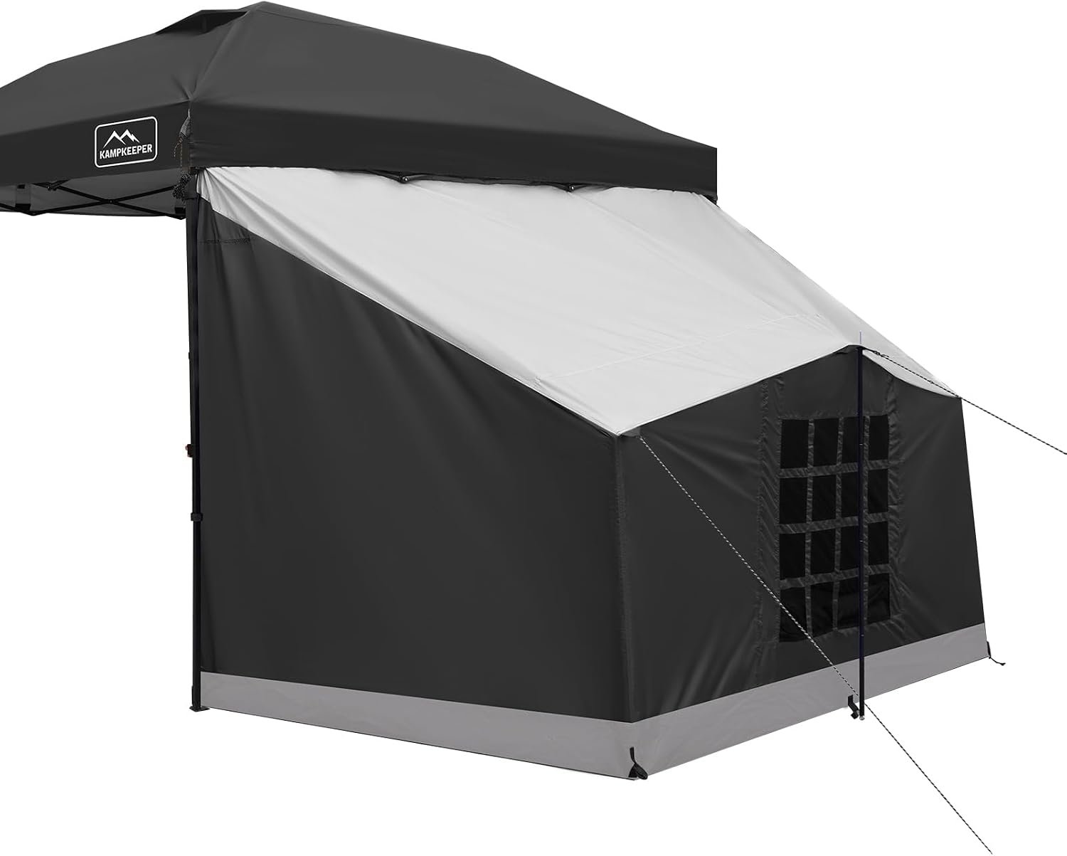 KAMPKEEPER Side Tent,1/2 Person Camping Tents for 10′ x 10′ Pop Up Canopy, Easy Set Up Gazebo,Compatible with 10′ Wide Canopies for Camping & Storage
