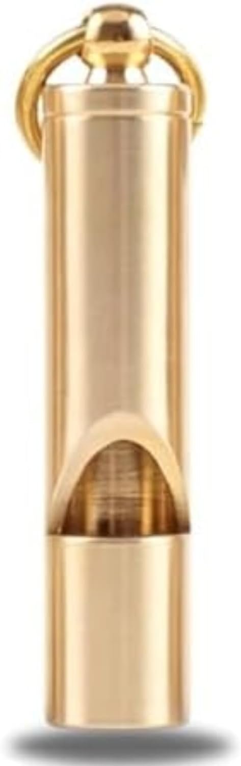 Loudest Brass Whistle — The Original 2-Inch Premium Emergency Whistle 125db+ One Piece Outdoor Survival Whistle On Key-Chain or Hang Around Your Neck and Carry it Anywhere!