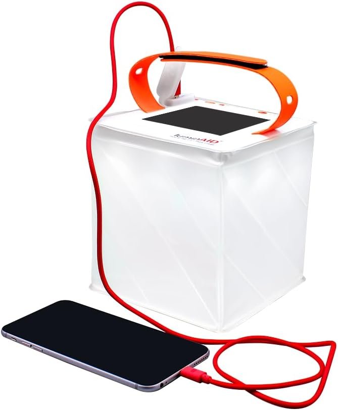 LuminAID Max Quick Inflate 2-in-1 Solar Camping Lantern and Phone Charger – Rechargeable LED Lamp for Camping, Hiking & Travel – Waterproof Emergency Light for Power Outages, Hurricane, Survival Kits
