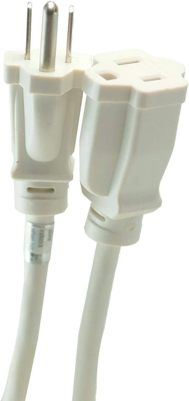 Woods 277563 Outdoor Extension Power Block; Weatherproof with Reinforced Blades; Heavy Duty Vinyl Jacket; Durable Cord; Tangle Free; 8-Foot; White