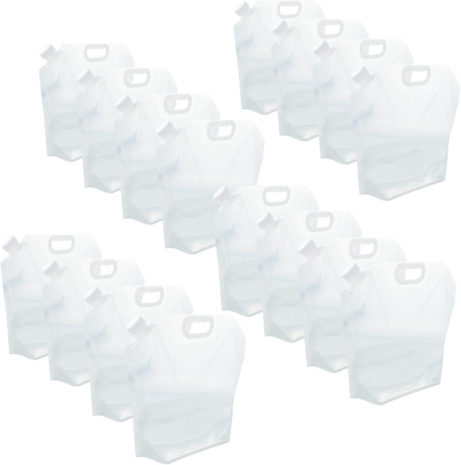 16-Pack Collapsible Water Containers (2.6 Gallon / 10L Each) – BPA Free Water Storage Bags – Leak-Proof & Reusable for Camping, RV, Hiking & Home Backup (42 Gallons Total)