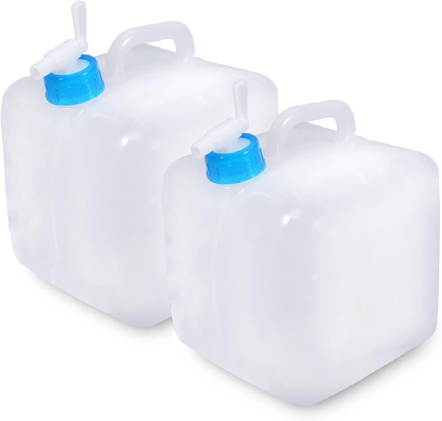 BEWBBAT 2 Pack Collapsible Water Container with Spigot 2.6 Gallon, Foldable Camping Water Storage Jug Portable Water Tank Canteen for Outdoor Hiking, Fishing, Emergency