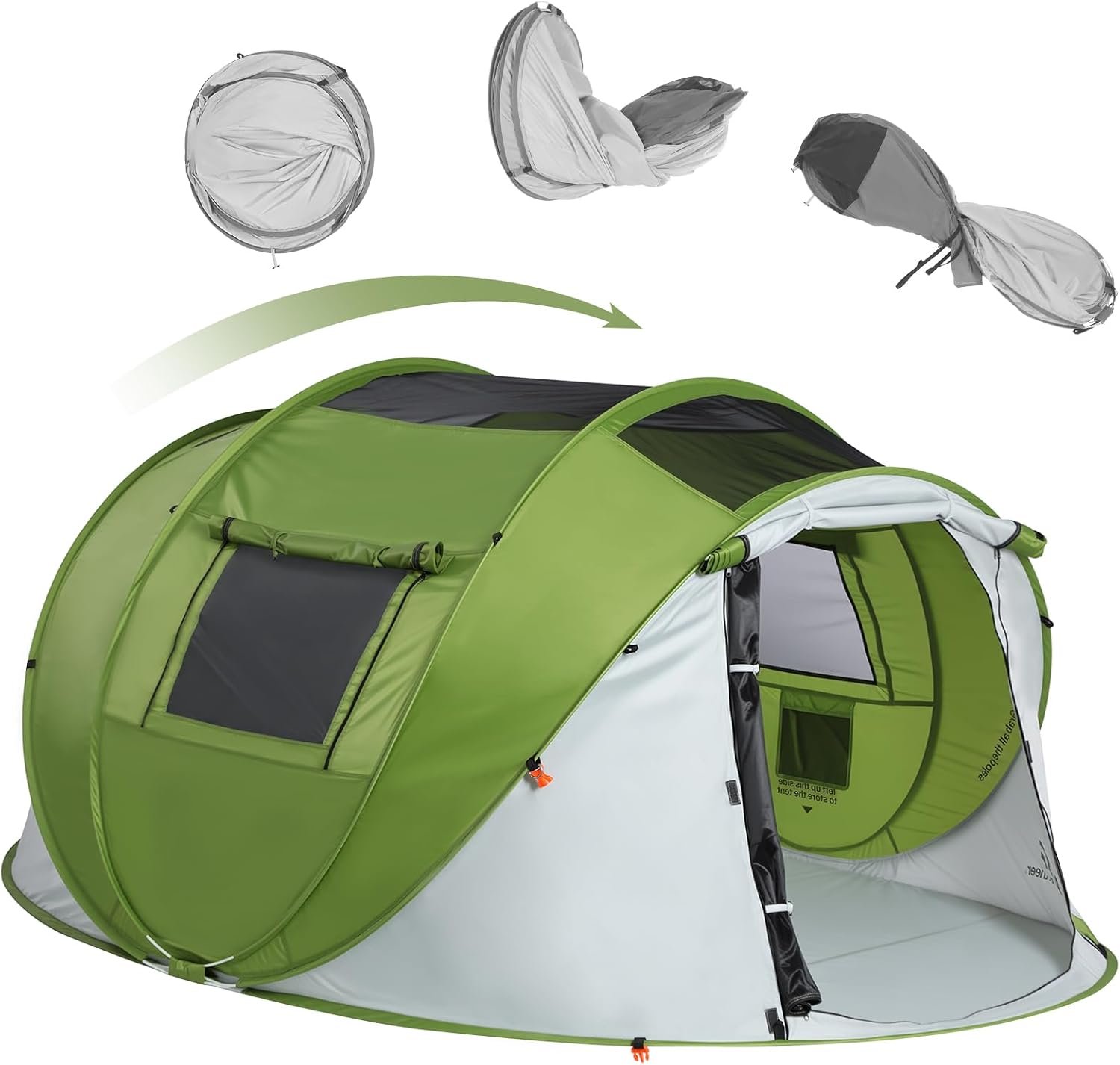 Sportneer Camping Tent: 2 Adults Pop Up Tent with Rain Fly and Carrying Bag – All-Weather Shelter for Camping Backyard Sleepover & Beach, 2 Doors, 3 Top Meshes, Easy Set Up, Size 110”x78”x51”
