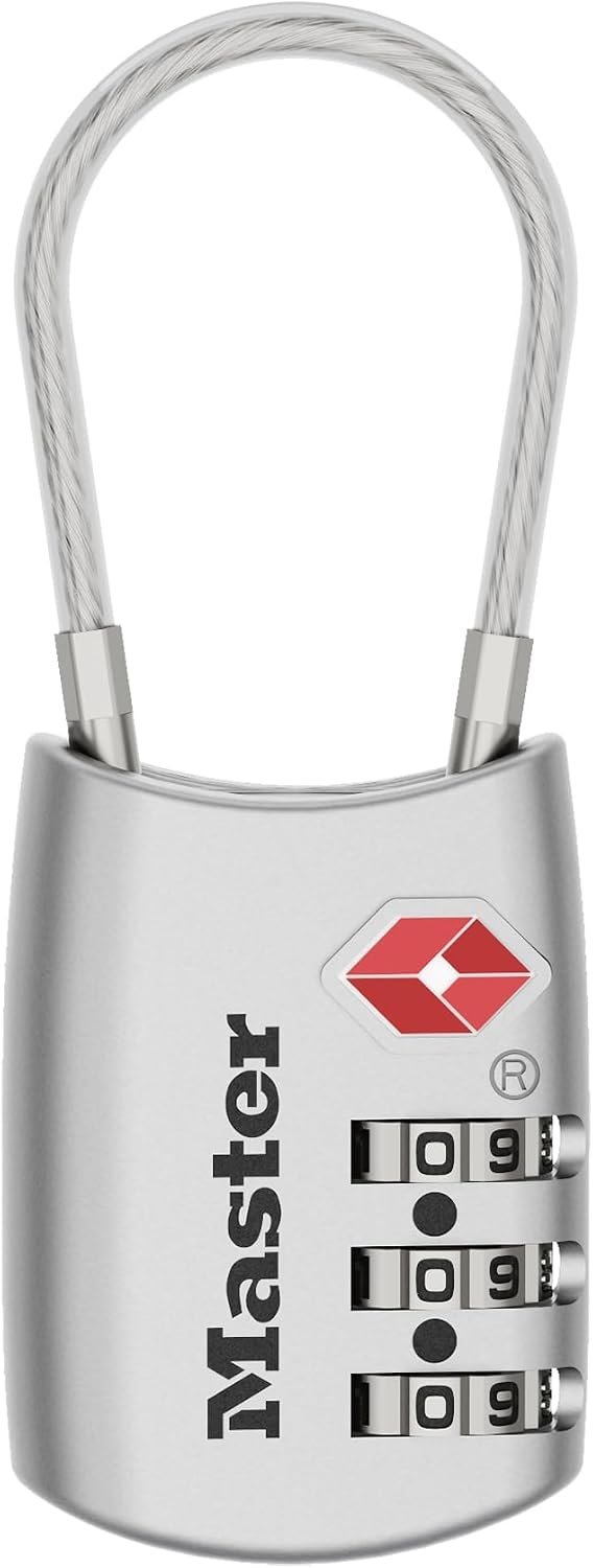 Master Lock 4688SLVEC Set Your Own Combination TSA Approved Luggage Lock, 1 Pack, Silver