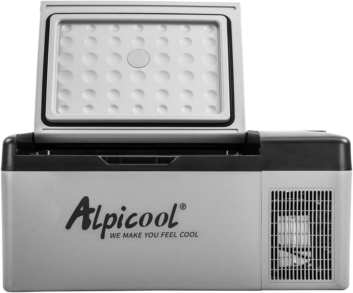 Alpicool C15 Portable Car Freezer,12 Volt Refrigerator, 16 Quart (15 Liter) Fast Cooling 12V Car Fridge -4℉~68℉, Car Cooler, 12/24V DC and 100-240V AC for Outdoor, Camping, RV, Truck, Boat
