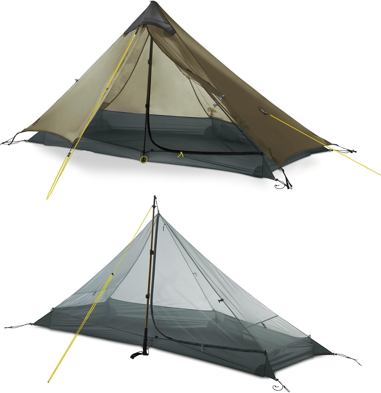 LANSHAN Ultralight Waterproof 1-2 Person Backpacking Tent | Ultralight waterproof nylon, pitch anywhere, for camping & travel.
