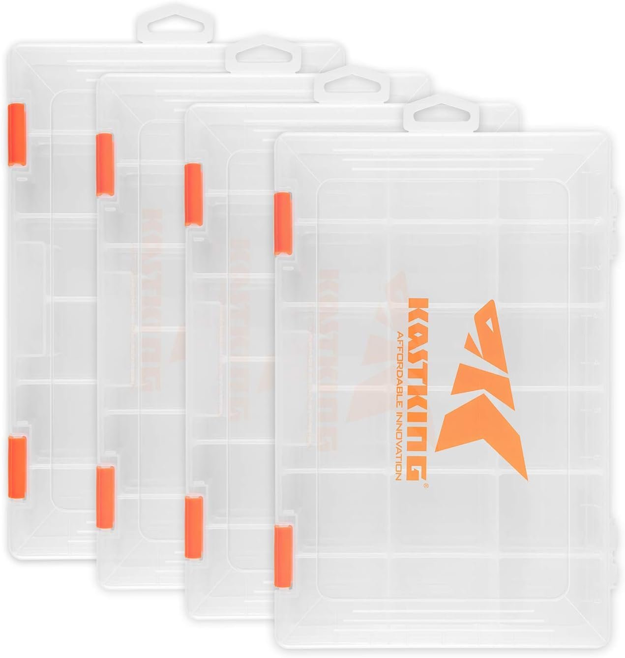 KastKing Tackle Boxes, Plastic Box, Plastic Storage Organizer Box with Removable Dividers – Fishing Tackle Storage – Box Organizer – 2 Packs /4 Packs Tackle Trays – Parts Box