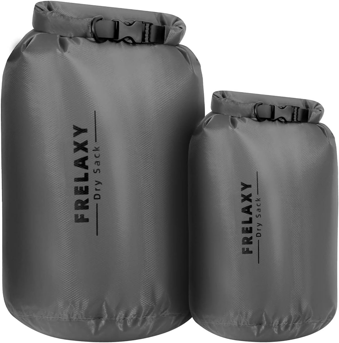 Frelaxy Waterproof Dry Bag 2 Pack/3 Pack, Lightweight Portable Dry Bags, 5L & 15L & 25L Durable Dry Sack Set Keep Gear Dry for Hiking, Camping, Boating, Backpacking, Kayaking (2 Pack – Gray)