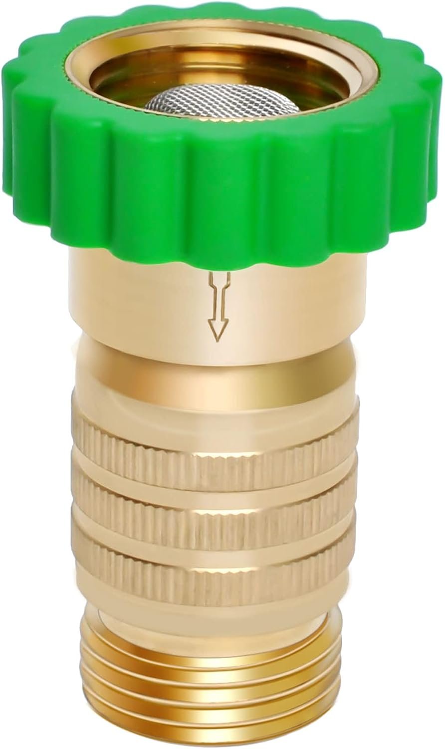 RV Hi‑Flow Water Pressure Regulator, Lead‑Free Brass, Inline 3/4″ Garden Hose Thread, 50‑55 psi with Inlet Filter – Fits Campers, Trailers, RVs