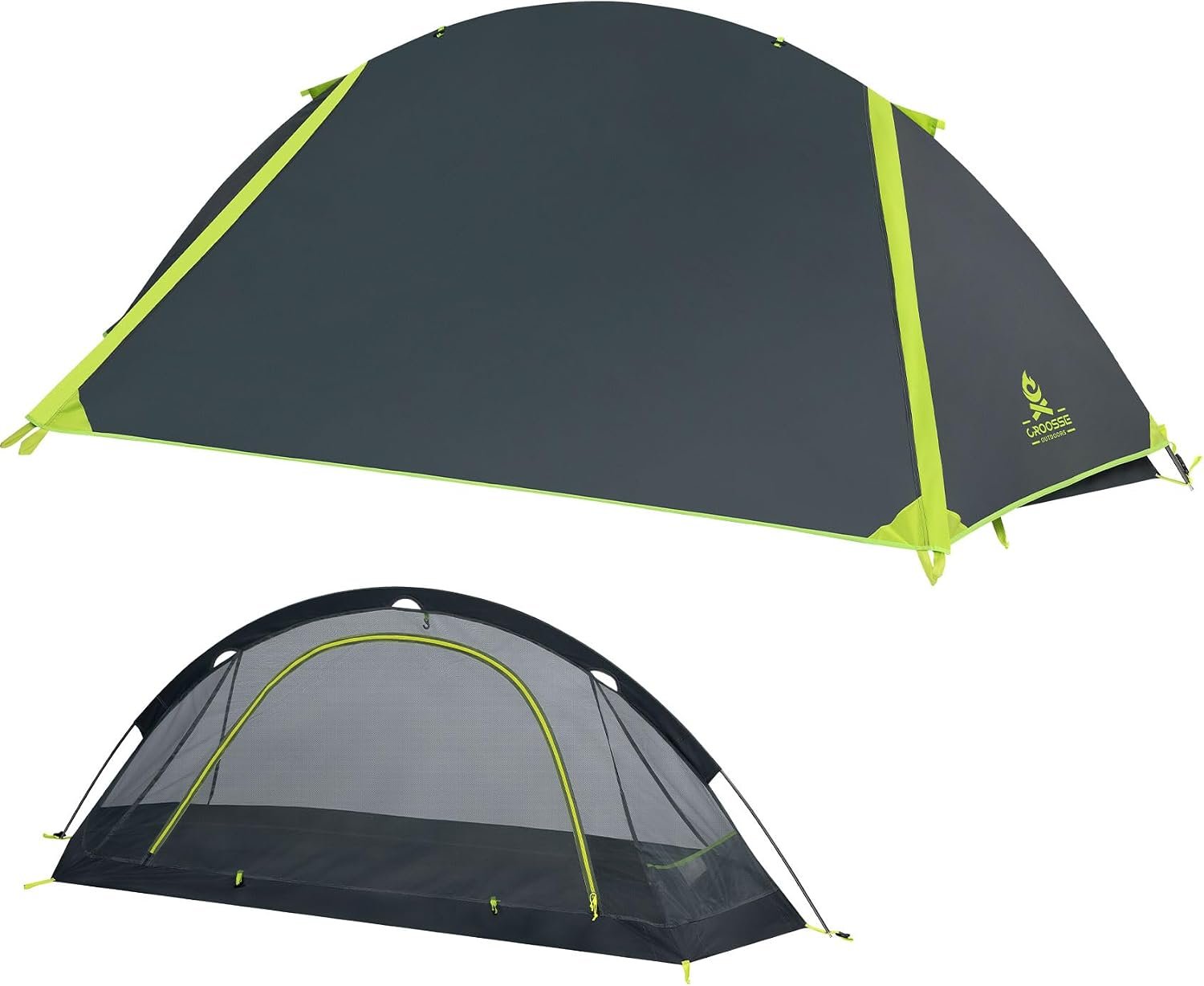 1 Person Backpacking Tent for Camping – Waterproof Windproof Camping Tents, Lightweight Single Pole Tent for Motorcycle, Hiking, Bicycle, Outdoor