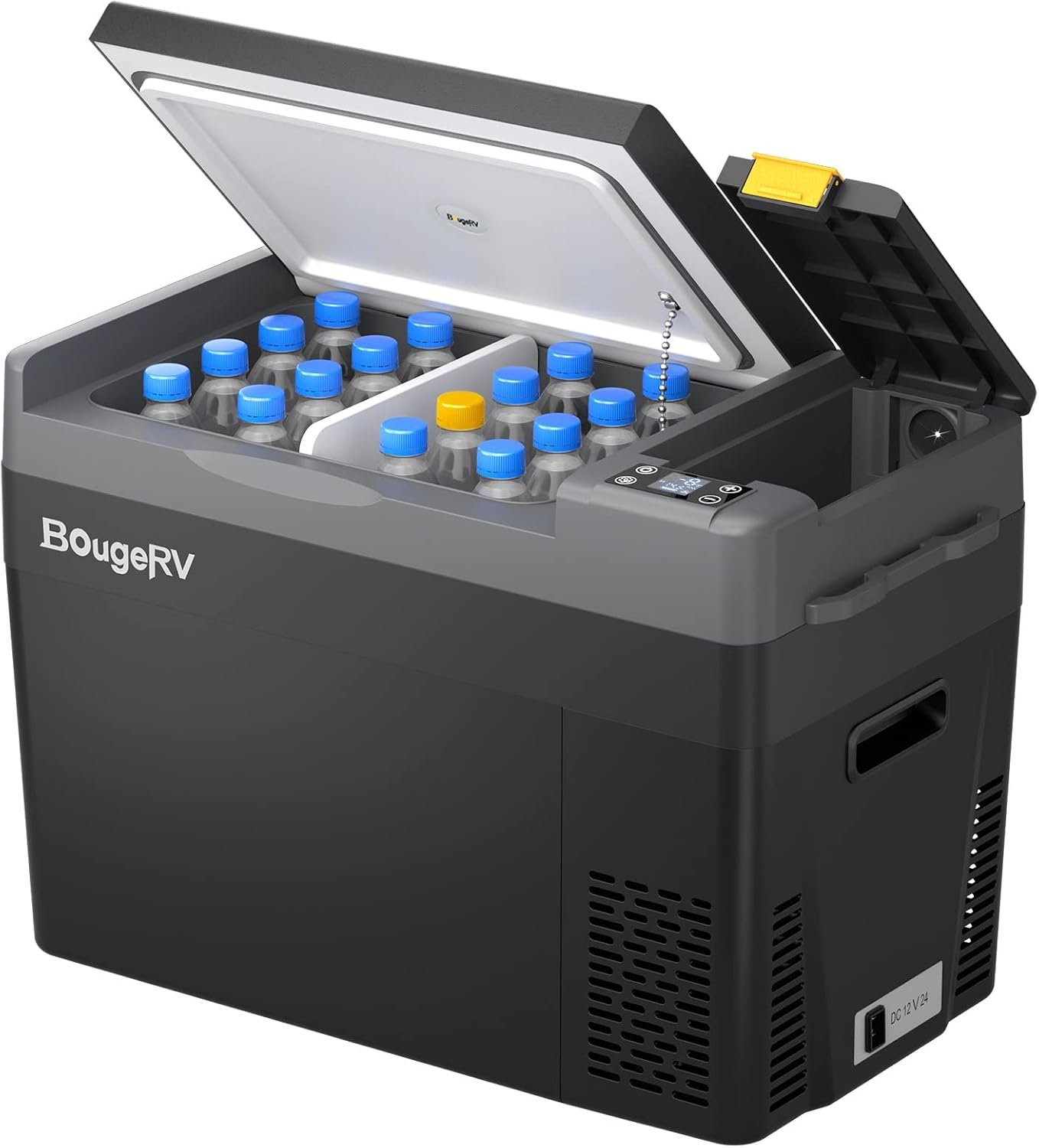 BougeRV 12 Volt Refrigerator, CRPRO 30 Quart 12V Car Fridge, Portable Freezer (-8℉~50℉), Compressor Cooler with 12V/24 DC, 110-240 AC for Outdoor Camping Overlanding Truck RV SUV Van