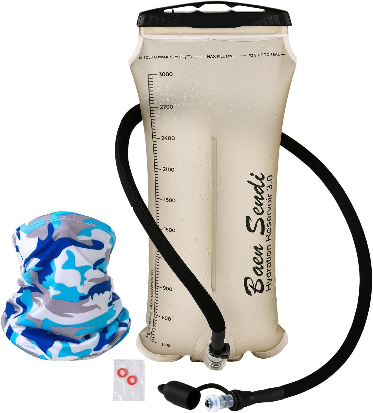 TPU Hydration Bladder 2L/70 oz and 3L/100 oz -Water Bladder for Hiking Backpack System-Leakproof Design with Insulated Hose and High-Flow Bite Valve