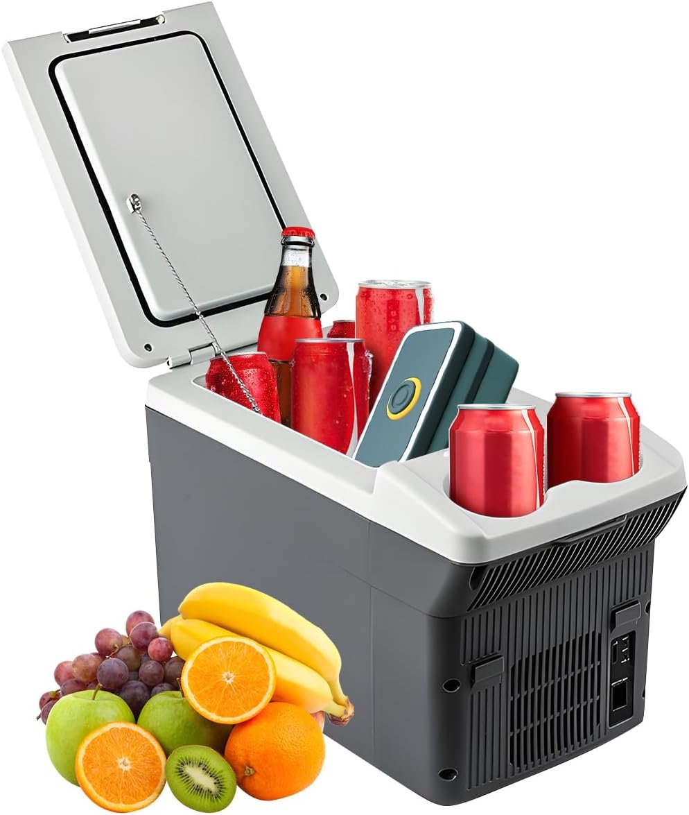 11L/Quart Electric Cooler & Warmer – Portable Car Refrigerator 12 Volt DC Car Fridge with Dual-Temp Control Car Fridge 12V Refrigerator for Camping, Travel & Road Trips,RV, Boat