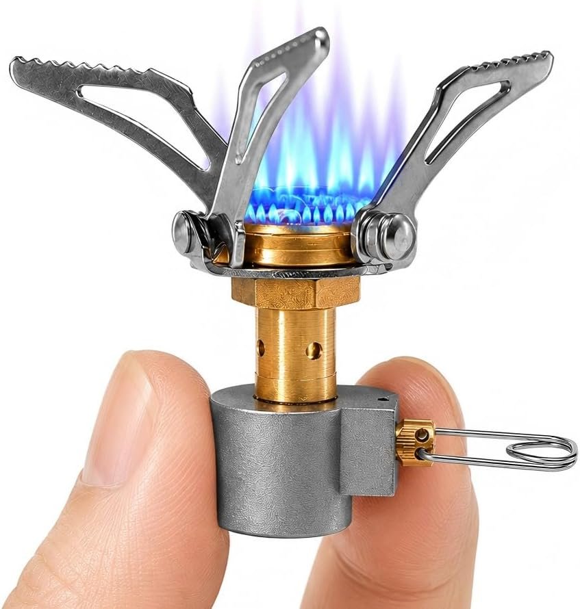 Portable Alcohol Stove for Camping, Mini Stainless Steel Backpacking Burner, Lightweight Outdoor Cooking Stove for Hiking, Picnic, Trekking, Survival and Emergency Use
