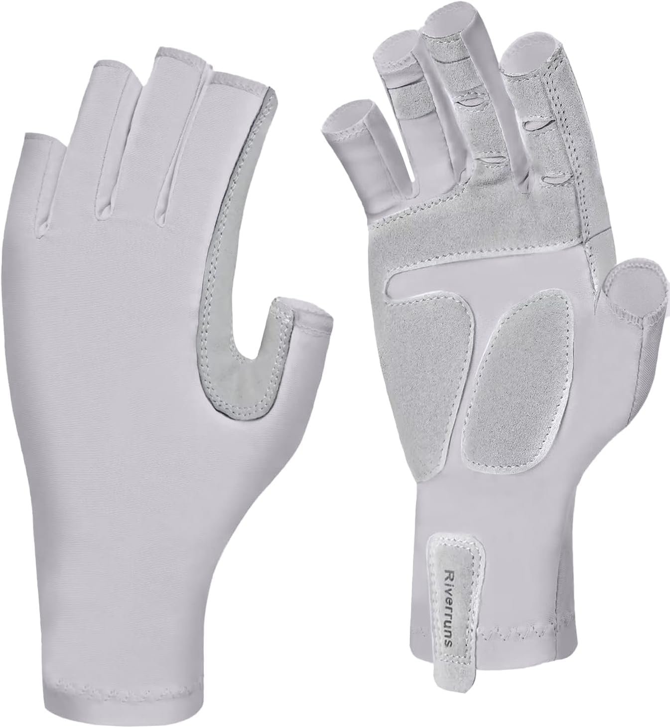 Riverruns Fishing Gloves UPF 50+ Sun Gloves UV Protection Men Women for Outdoor, Kayaking, Rowing, Paddling, Canoeing, Hiking