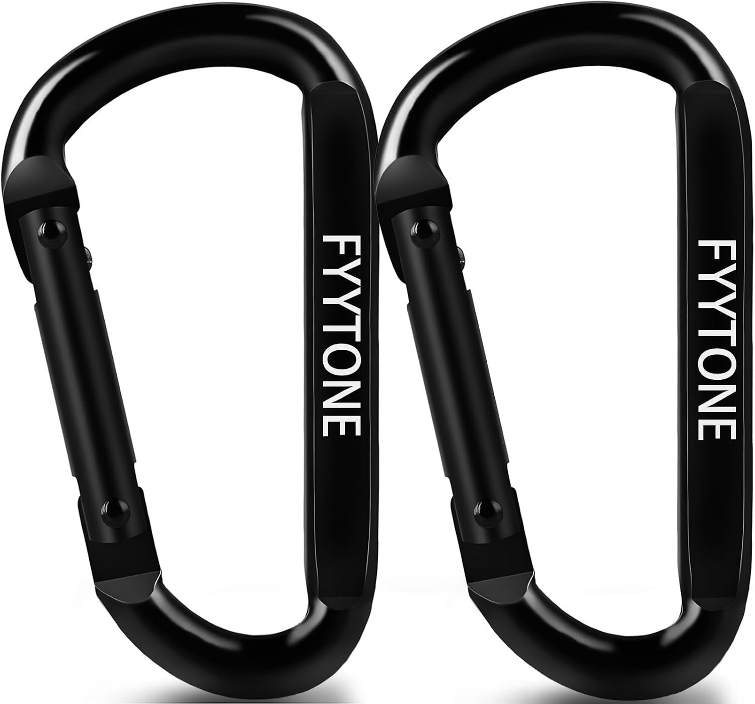Black Steel Heavy Duty Carabiner Clip, 880 lbs 3″ Carabiners D Ring Spring Snap Hooks for Hammocks, Camping, Hiking, Keychains, Outdoors and Gym, Dog Leash.