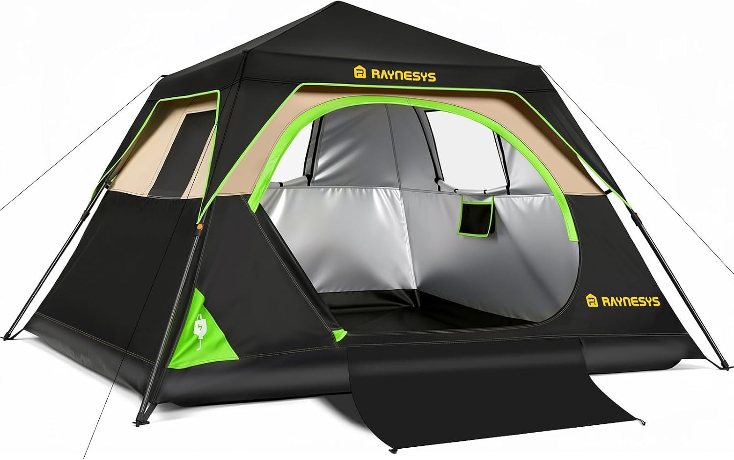 4/6 Person Instant Tent, Camping Tent Setup in 60 Seconds, Waterproof Pop Up Tents for Camping with Top Rainfly, Instant Cabin Tents with Portable Carry Bag for Family Camp & Hiking