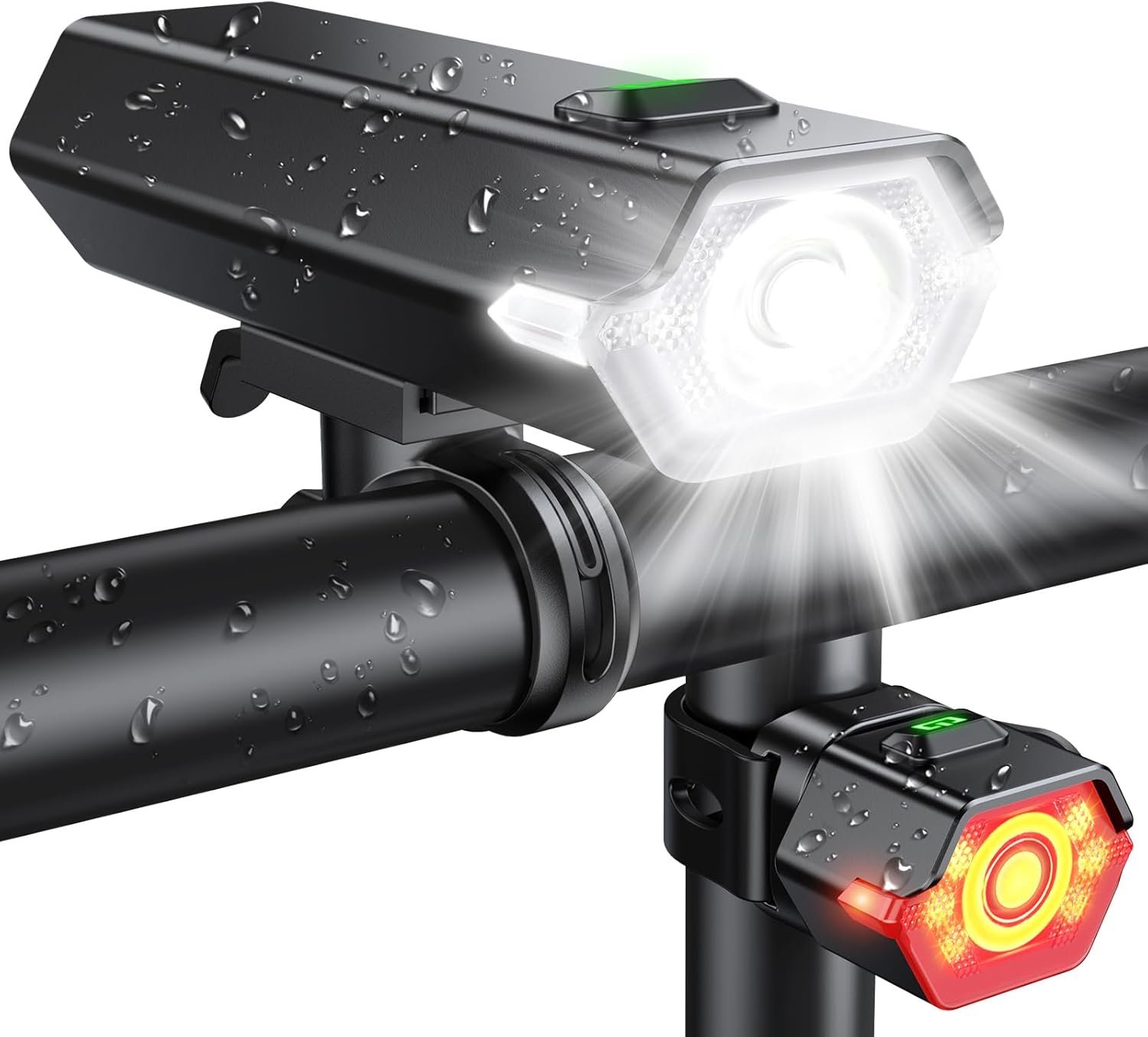 Cuvccn 2026 New 1000 Lumen Super Bright Bike Lights with Side Light, 4+6 Modes Rechargeable Bicycle Lights Front & Rear, IP65 Waterproof Bike Headlight for Day/Night Riding Safety, Scooter Accessories