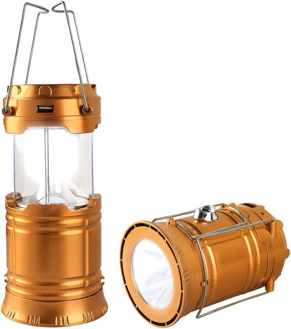 Censinda LED Camping Lantern, Solar and Rechargeable Lantern Flashlight Collapsible and Portable Light for Daily/Camp/Hiking/Night Fishing/Emergency/Hurricanes/Storm(1 Pack)