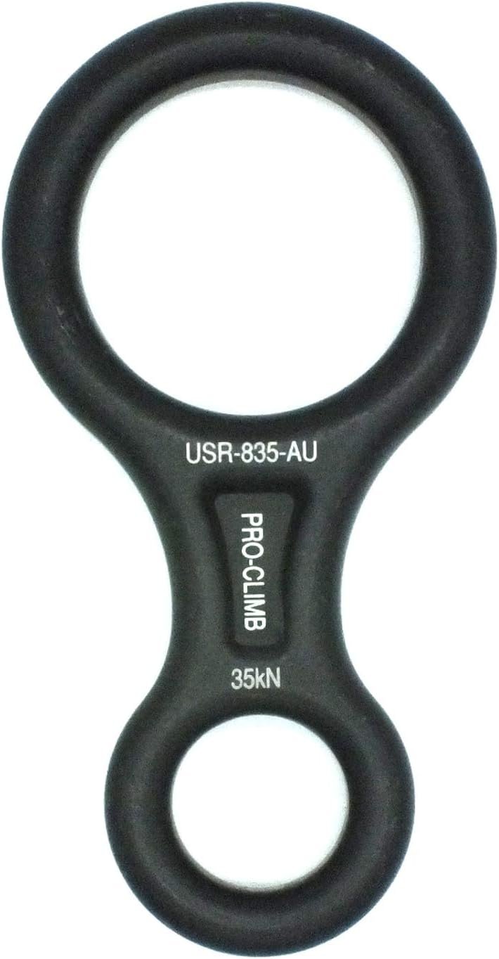 35 kN Fall Rescue Figure 8 Aluminum Descender Rigging Plate Heavy Duty Belay Device (Silver)