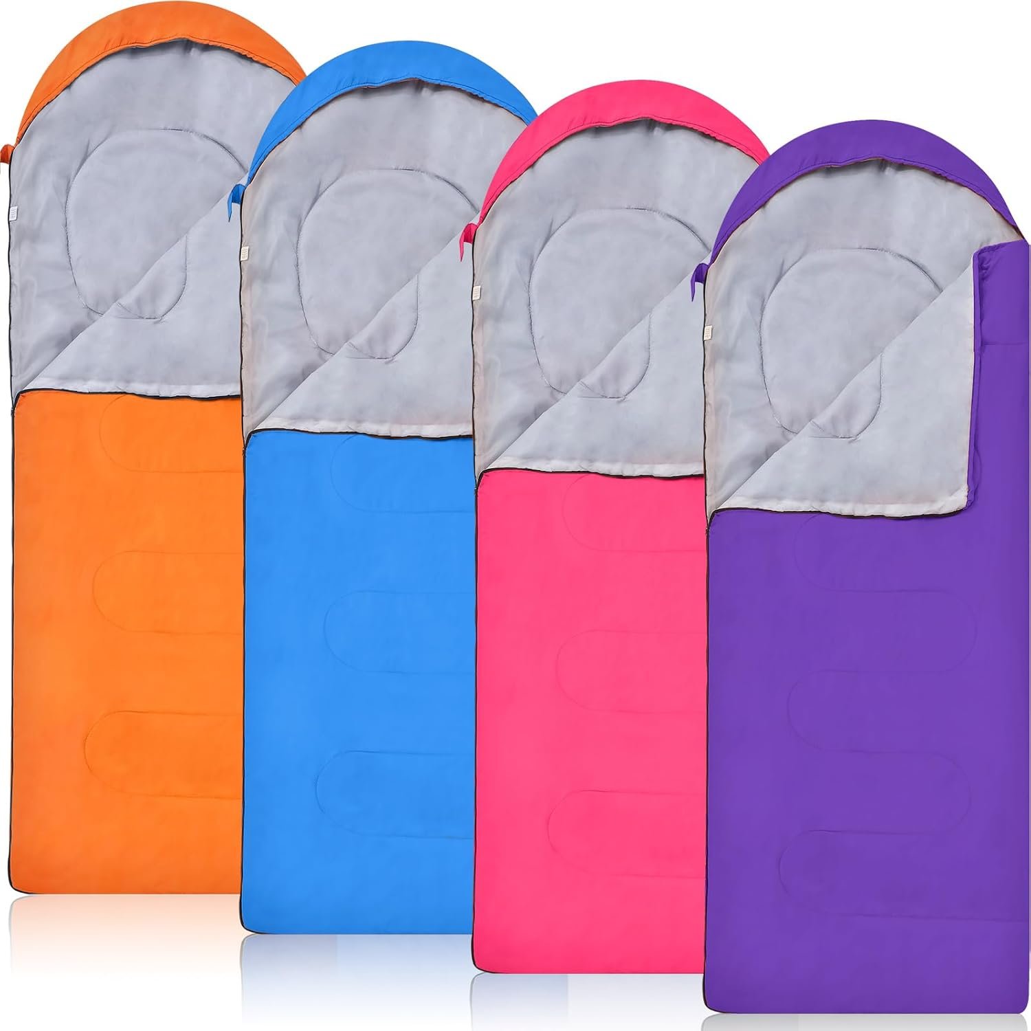 Macarrie 4 Pcs Bulk Sleeping Bags for Adults 0 Degree Waterproof Backpack Bags with Compression Sack for Backpacking, Camping, Hiking, Emergency Shelters
