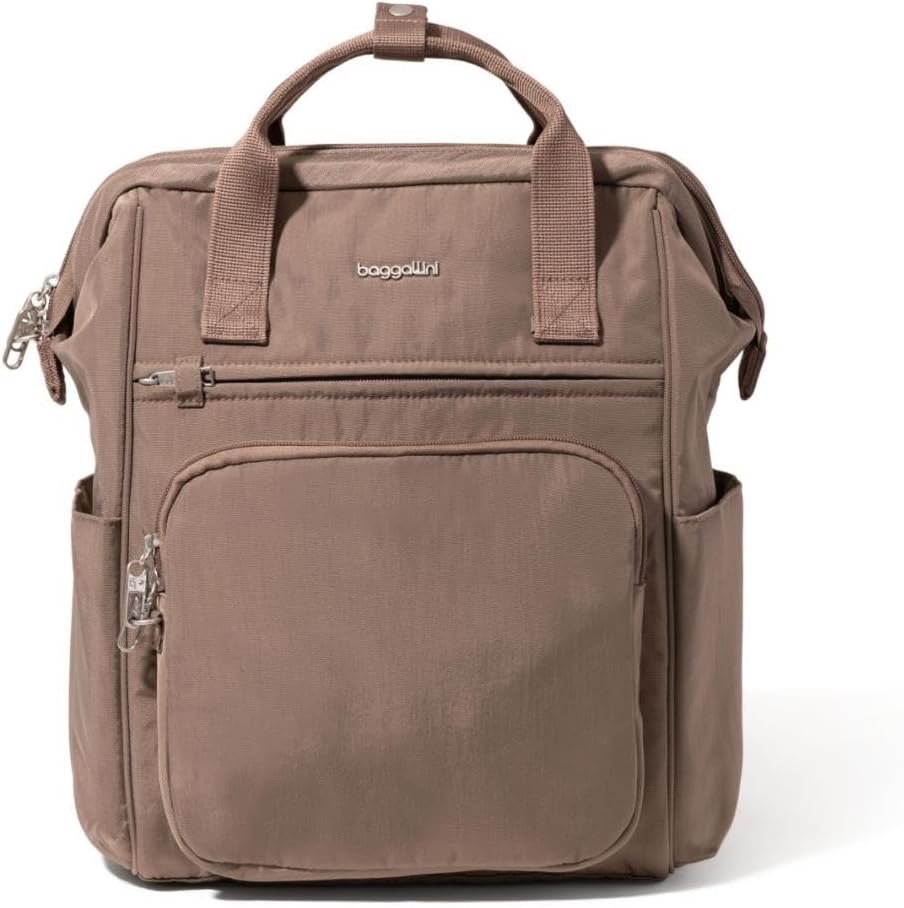Baggallini Securtex Anti-Theft Windsor Backpack for Travel, Work & College, RFID & Locking Zipper, Up to 16″ Laptop