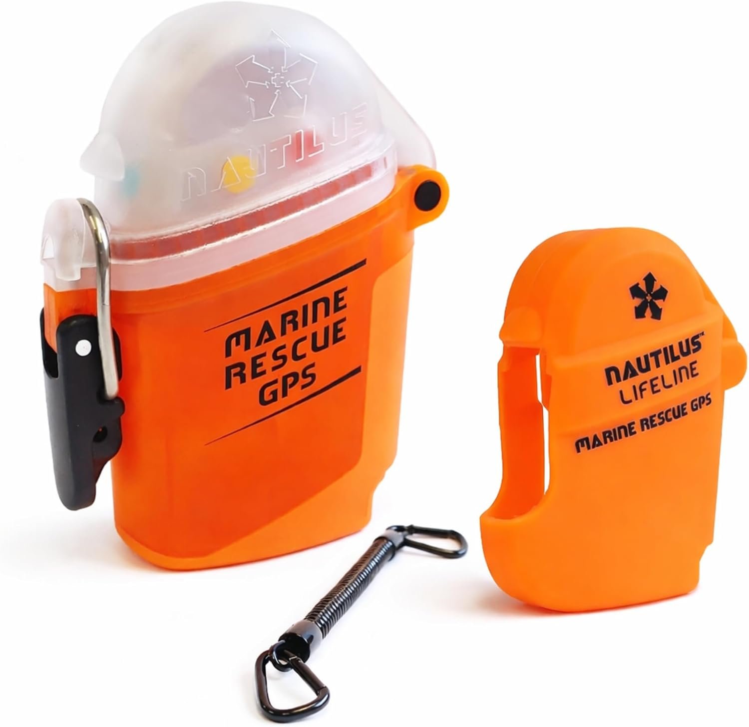 Nautilus Lifeline Marine Rescue GPS, Accurate Emergency Locator with Silicone Pouch & Lanyard with Two D-Rings for Divers & Boaters