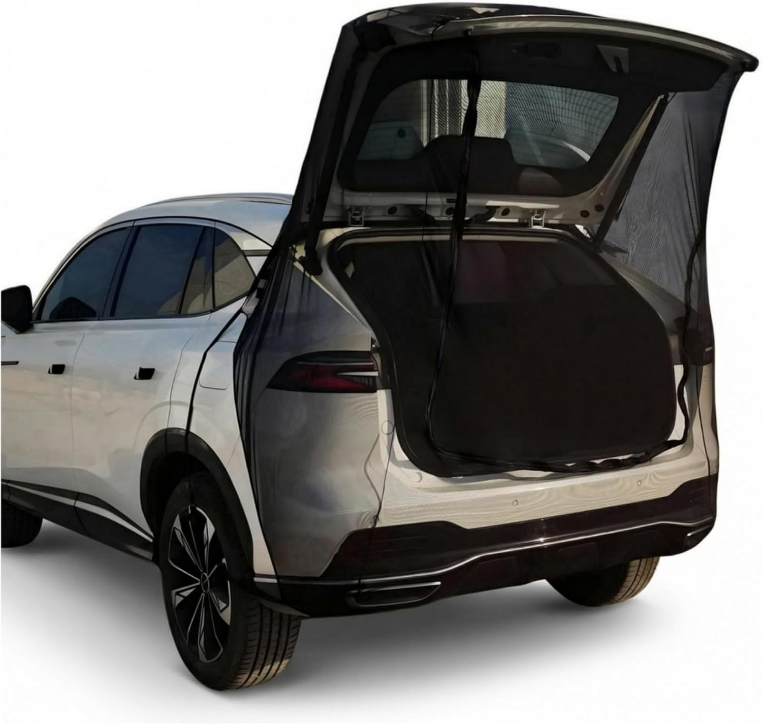 Car Camping Tailgate Mesh Screen for SUV, CUV, Mini Van, Tailgate Essentials Ventilation and Mosquito Prevention Magnetic Mosquito Net Easy Installation Camping Essentials Car Accessories