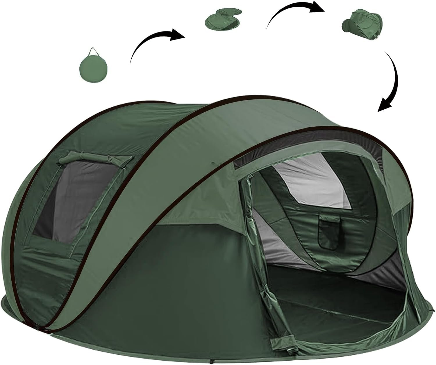 Instant Pop Up Tents for Camping, 4/6 Person Easy Pop Up Camping Tents,Automatic Set Up Tent in 3 Seconds,Waterproof Sunshade Family Tent,Lightweight Dome Tent for Outdoor Camping,Hiking & Beach
